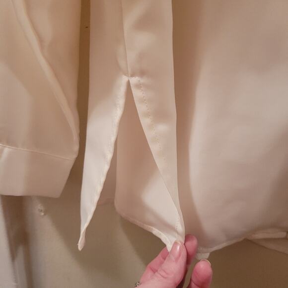 Susan Graver Button Down Shirt Lot Of 3 Size M Cream Blue Brown - Picture 9 of 10